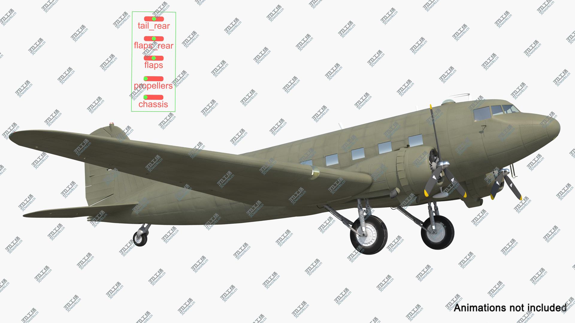 images/goods_img/20210313/Vintage Military Cargo Plane Rigged 3D model/3.jpg